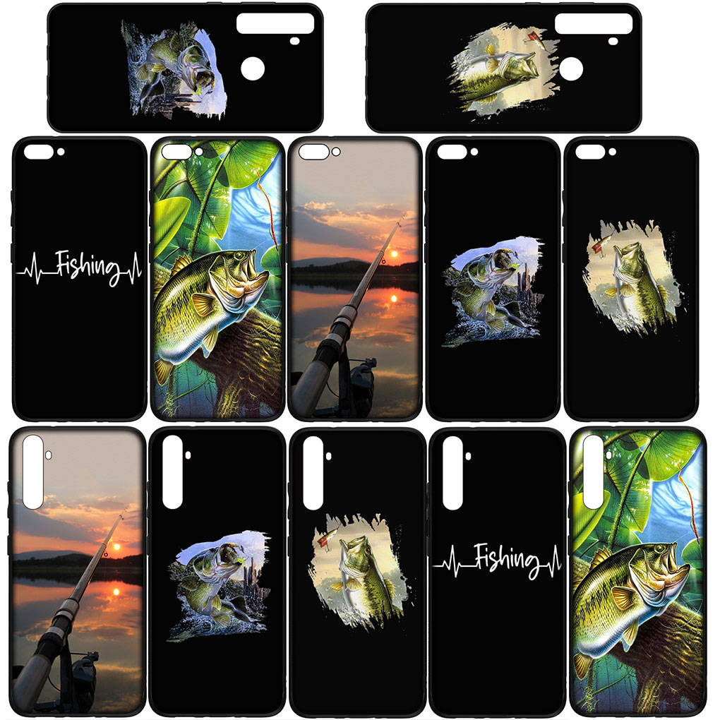 For Samsung Galaxy S24 S23 iPhone 16 15 14 Xiaomi Redmi Note 13 12 11 Plus 9 Pro Max X XR Phone Case Fishing Fly Trout Carp Rod Fish OPPO Huawei Cover