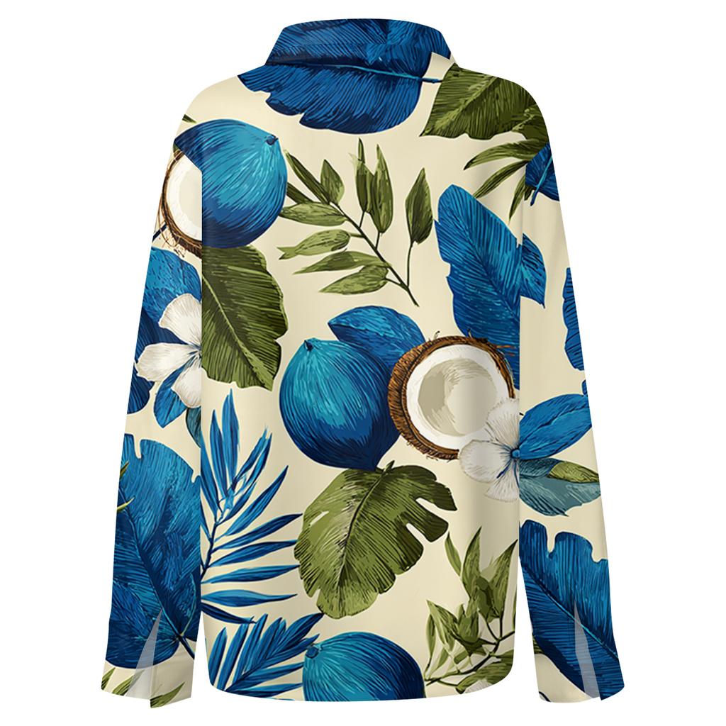 Womens Spring Tops Button Down Printed Blouse Summer Shirts for Women Casual Long Sleeve Womens Summer Shirts