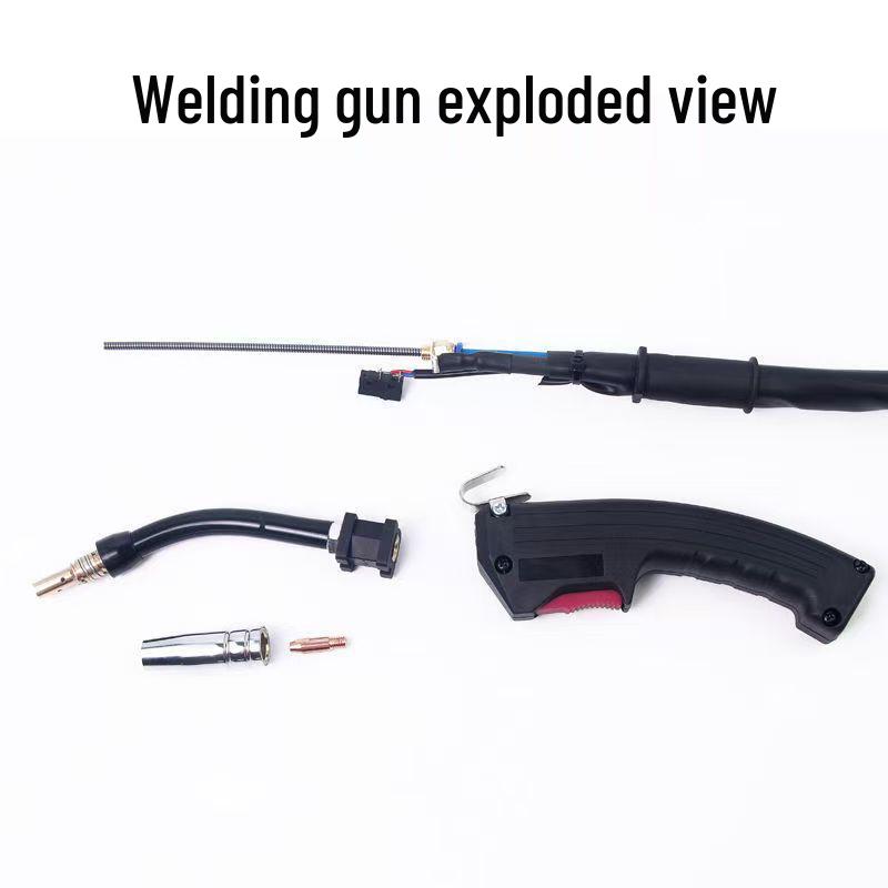 14AK Gasless MIG Welding Gun with Quick-Plug, Three Interface Types, and Leather Outer Skin.