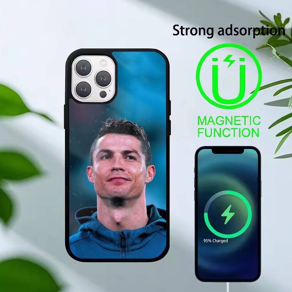 Чехол для телефона Player H-Ronaldo C-CR7 для iPhone 17,16,15,14,13,Pro,Max,Plus, Магнитный для беспроводной зарядки Magsafe iPhone16PROMAX