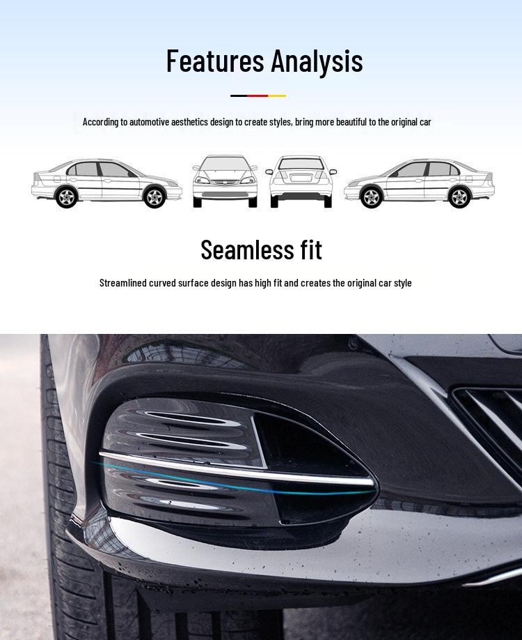 Front & Rear Bumper Chrome Trim for Mercedes-Benz: E180, E200, E260, 300L