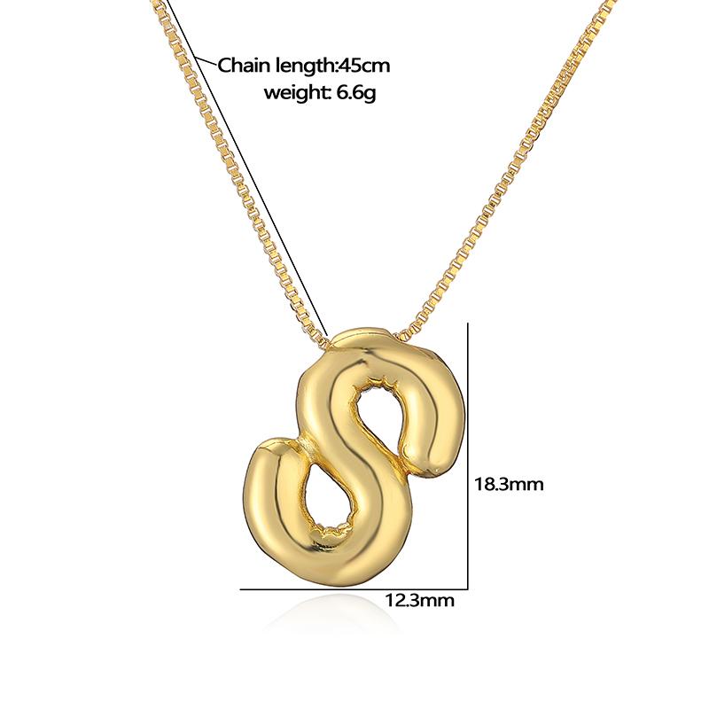 HECHENG, Colier cu pandantiv cu litere inițiale, balon cu alfabet gros, cu bule, pentru femei, bărbați, coliere placate cu aur, bijuterii cu șarm