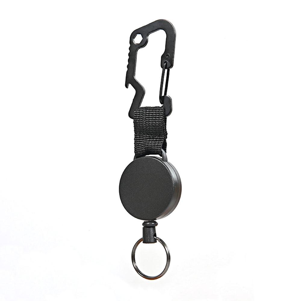 Recoil Belt Carabiner Pull Retractable Opener Keychain Badge Holder Clip Key Ring Clips Badge Reel
