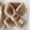Faux Rabbit Fur Plush Scarf Fake Collar Pure Color Bib Retro Women Winter Scarves  For Girls