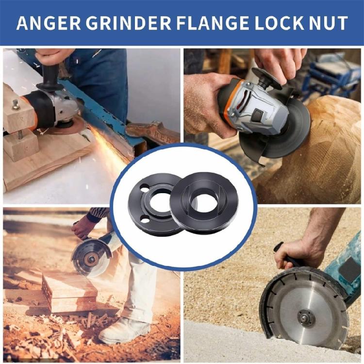 Flange Nut and Wrench Set For Angled Grinders 7PCS Alloy Steel Lock Nuts Professional Lubricated Finish Secure Grip