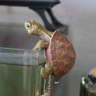 Turtle Figurine Flower Pot Vase Hugger Planter Hanging Climbing Tortoise Resin Animal