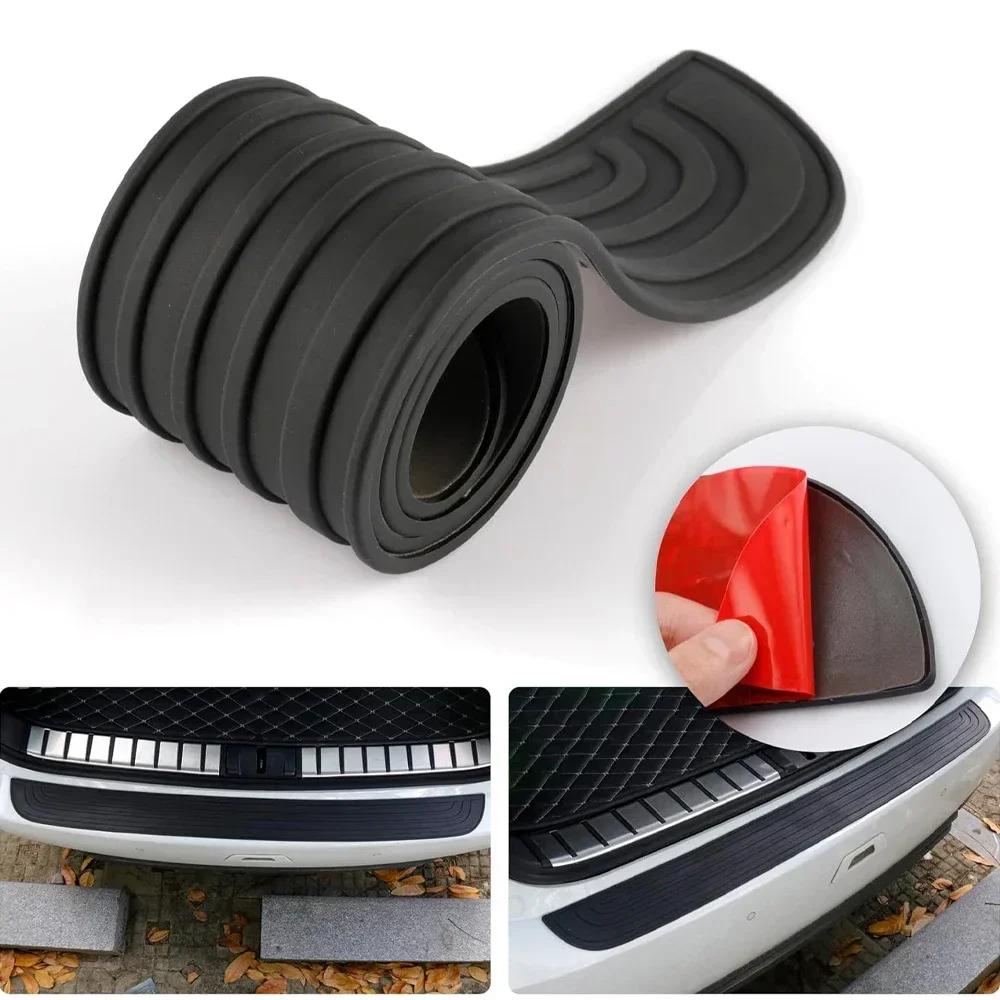 Rear Bumper Guard Protector for Car Universal Black Rubber Scratch-Resistant Non-Slip Trunk Door Protector for Most Cars
