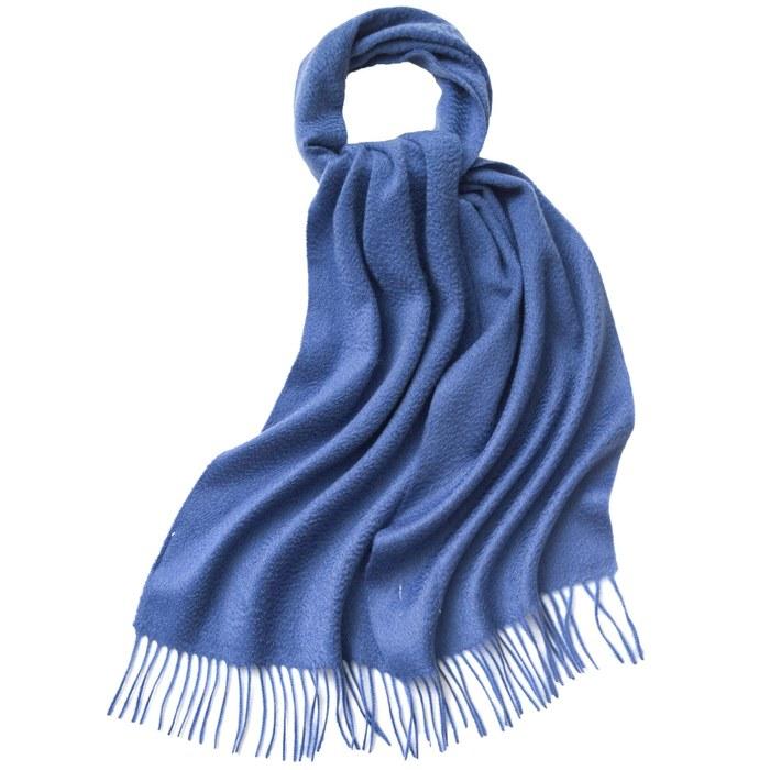 [Bovo] Cashmere Muffler Women s, Inner Mongolia, 180cm x 30cm, Lamb Blue