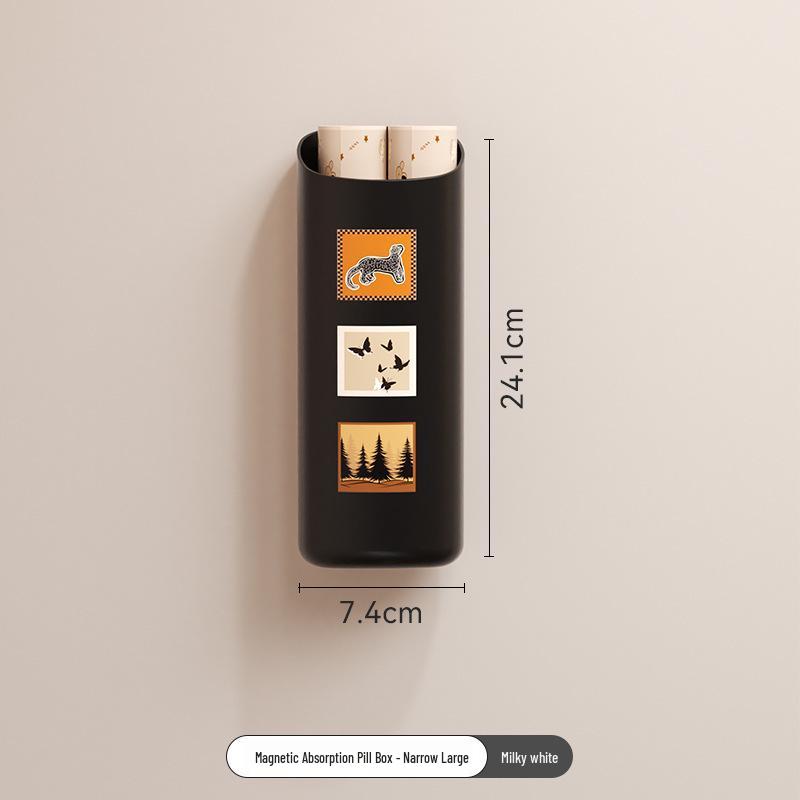 Magnetic Wall-Mount Refrigerator Storage Rack with No-Punch Two-Way Side Hanger for Fresh-Keeping Film