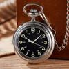 Classic Luminous Straight Board Without Cover Retro Quartz Double Digital Face Large Pocket Watch