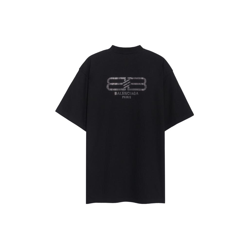 Balenciaga BB Paris Strass T-shirt Medium Fit 'Black Faded' Unisex 739784TOVU81055