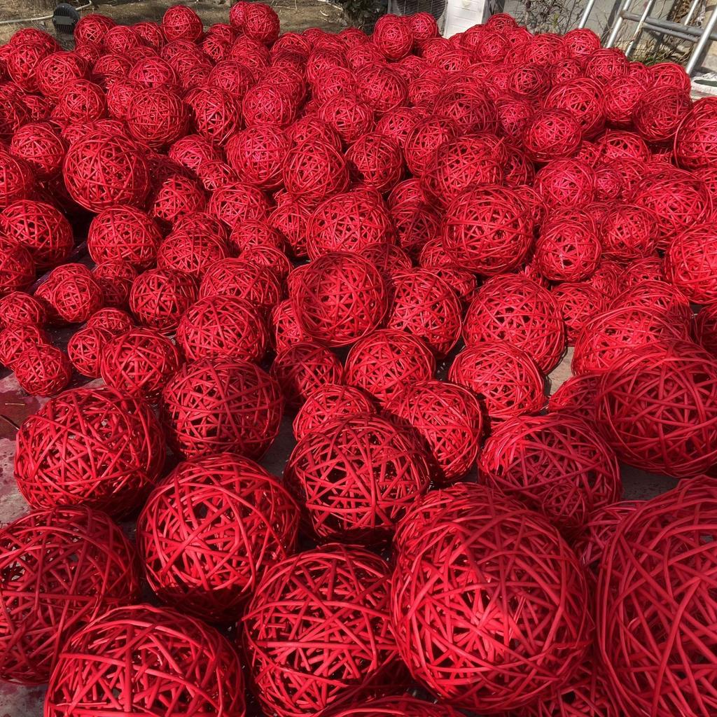 Red Rattan Sepak Takraw Ball - Hollow Decoration for School, Kindergarten, New Year, and Spring Festival