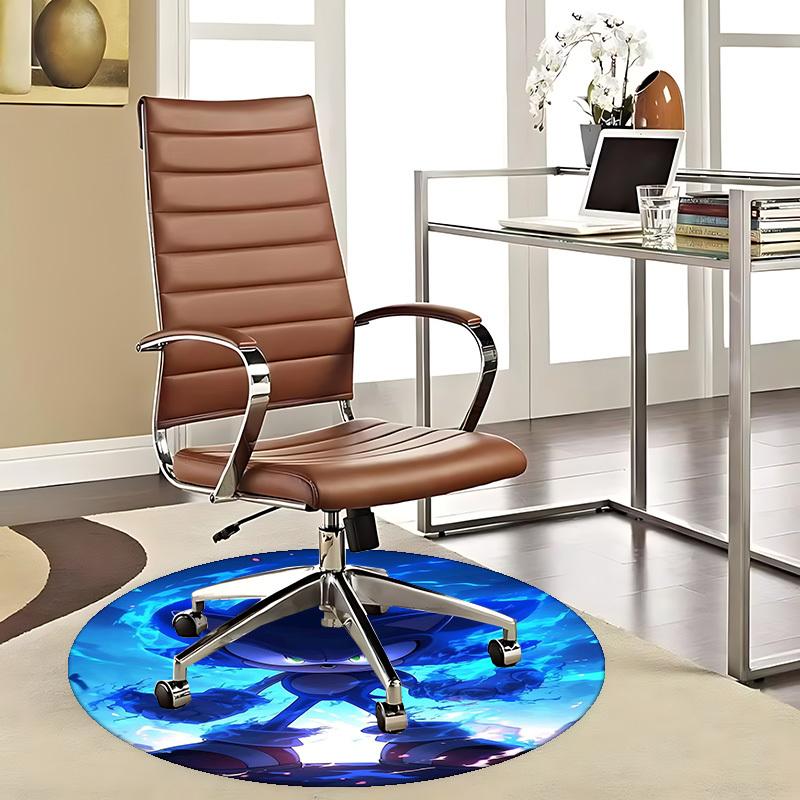 

1pc Sonic the Hedgehog Blue Flame Round Carpet - Anime Design Office Chair Mat, Non-Slip Rug for Home Decor 80cm