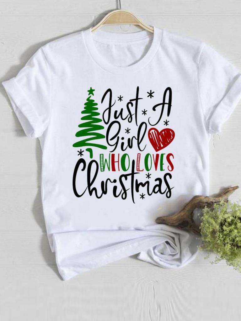 Trendy Unisex Christmas Tshirt Funny Santa Claus Hat Print Loose Fit Casual Tee Merry Xmas Happy New Year Gift for Unisex and Women