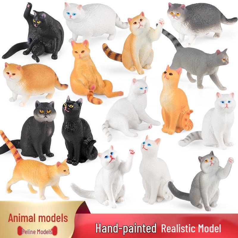Realistic Cat Heart Model Toy Car Ornament - Black & White Pet Cats, Kindergarten Teaching Aid