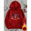 Women's Casual Hooded Sweatshirt with Fun Halloween Print, Loose Comfortable Pullover Top for Autumn & Winter