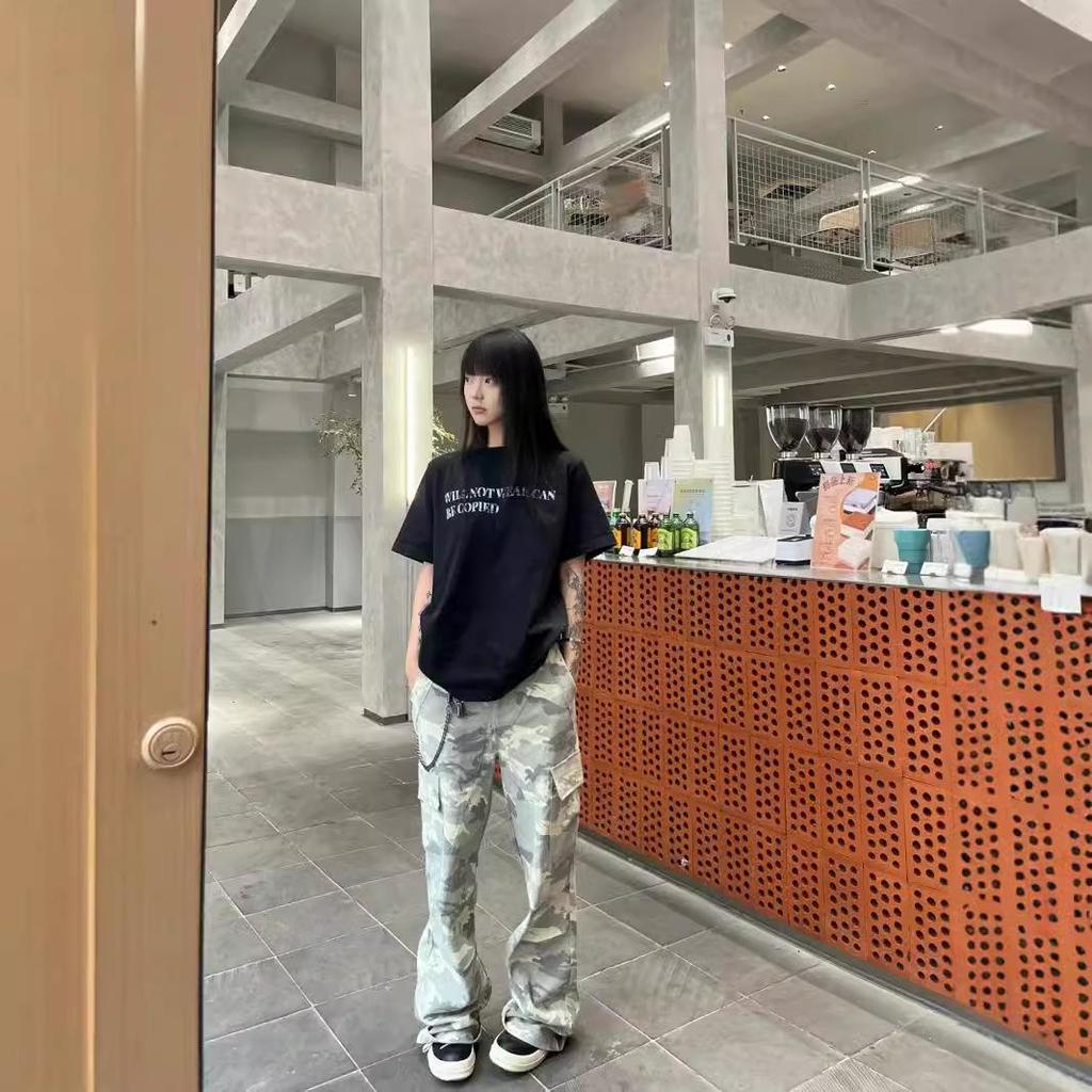 Korean Washed Camouflage Paratrooper Wide-Leg Overalls