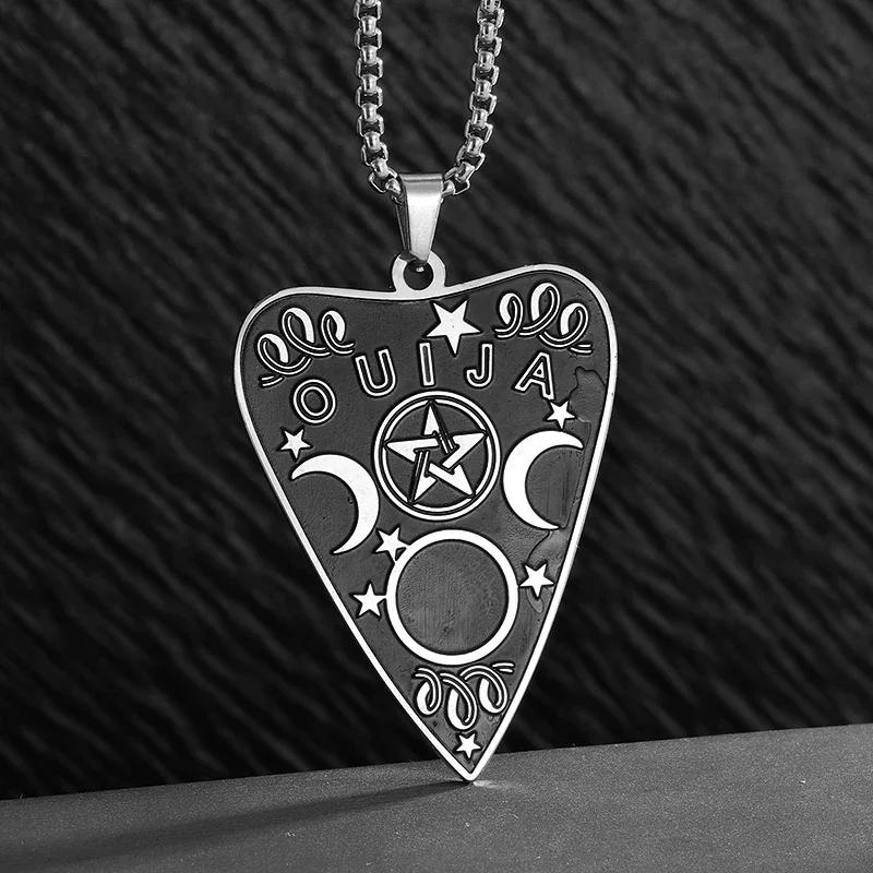 Stainless Steel Witchy Pentagram Moon Celtic Knot Pendant Necklace for Men Women Fashion Lucky Amulet Jewelry