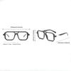 3pcs Men's Glasses,Square Frame with Double Bridges,Simple,Vintage,Literary, Fashionable,Trendy,Polygonal,Suitable for Daily Decorative Wear