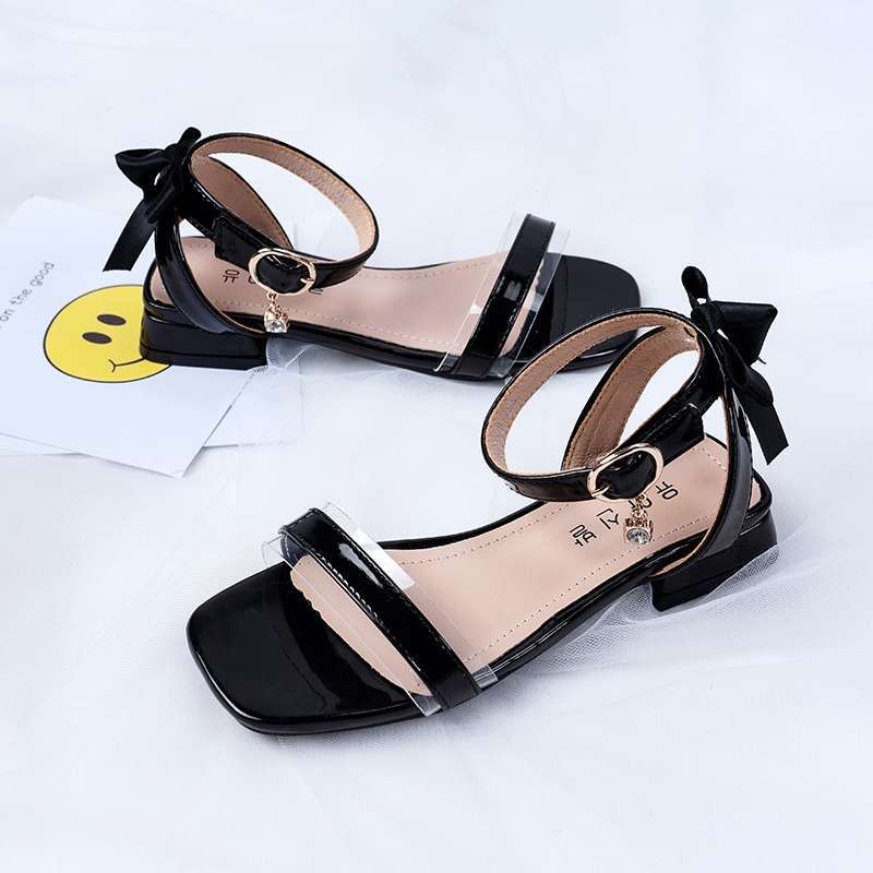 Girls sandals 2025 new high-heeled princess shoes fashion little girl shoes medium older children baby beach shoes trend