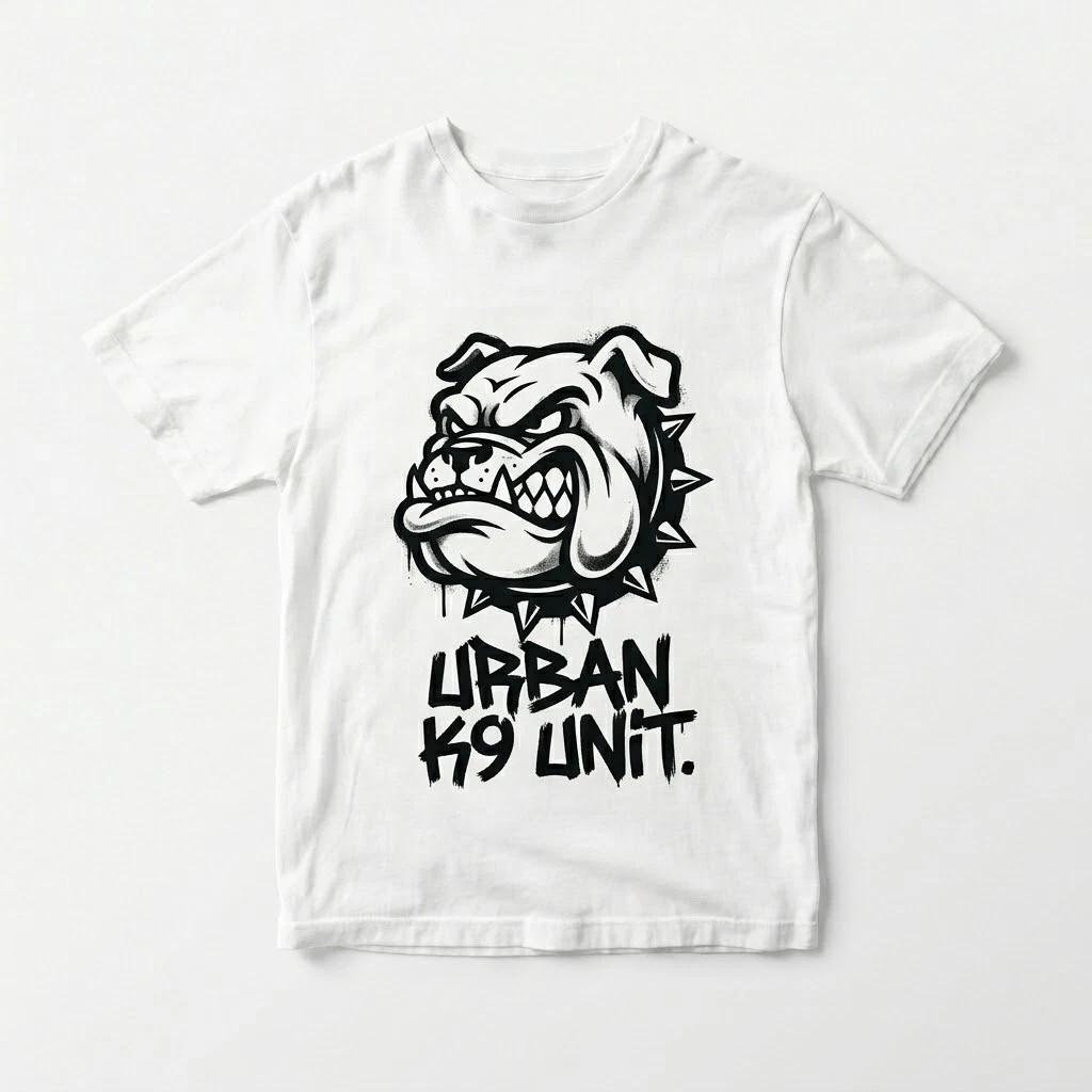 Urban K9 Unit Bulldog T-Shirt - Bad Dog Graphic Tee - Streetwear Graphic Top XXL