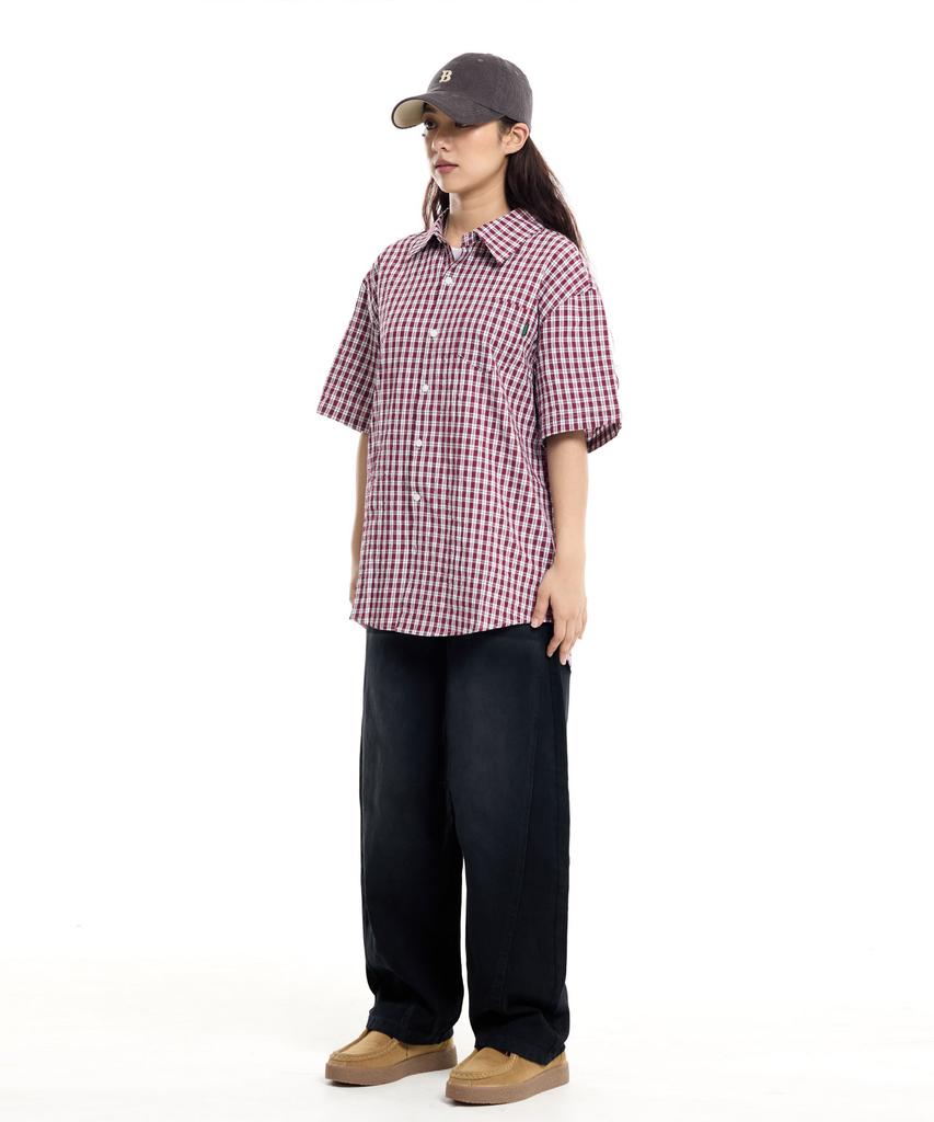 CREAM SODA LAB Front Catbrush Washed Cotton Elastic Waist Pants Black