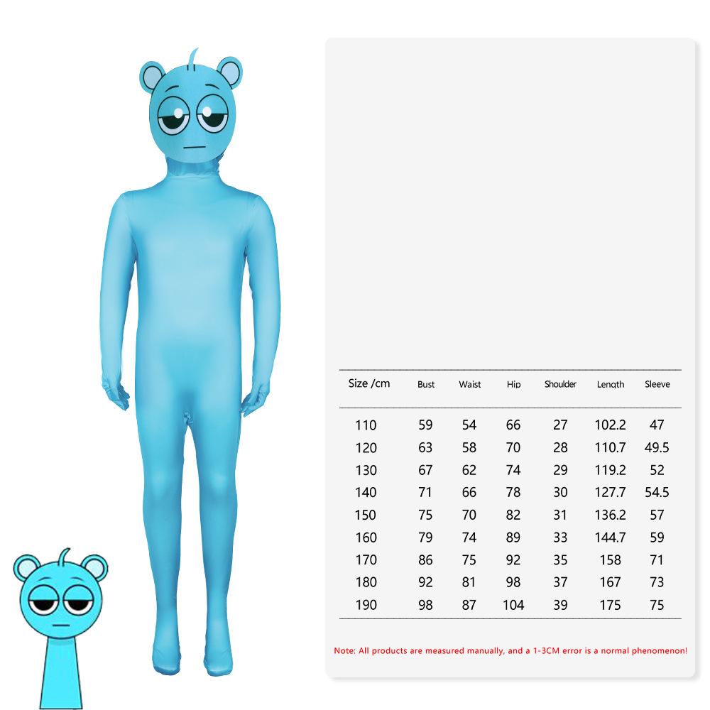 Non-Toxic Sprunki Adult Kids Cosplay Costume Monster Horror Game Jumpsuit Carnival Party Role Play Child Children Costume Gift
