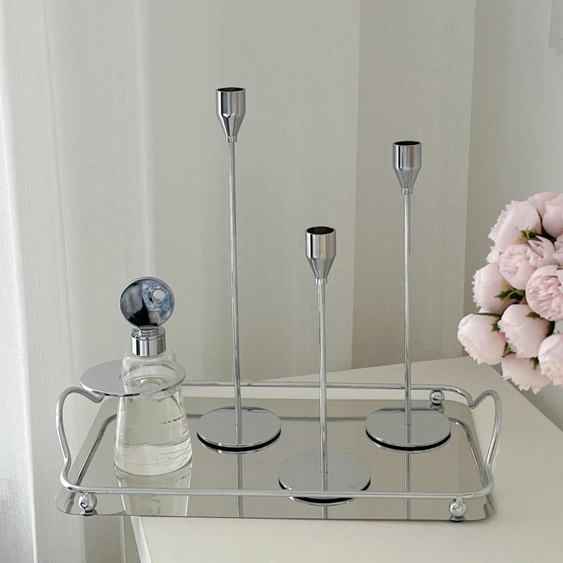 3Pcs/Set European Style Metal Candle Holders Candlestick Wedding Table Centerpieces Candle Stand Decoration Christmas Home Decor
