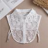 Girls Hollow Out Lace Shirt Detachable Fake Collar Shirt Lapel Blouse Top Adjustable Women Clothes Ladies False Collar Decor