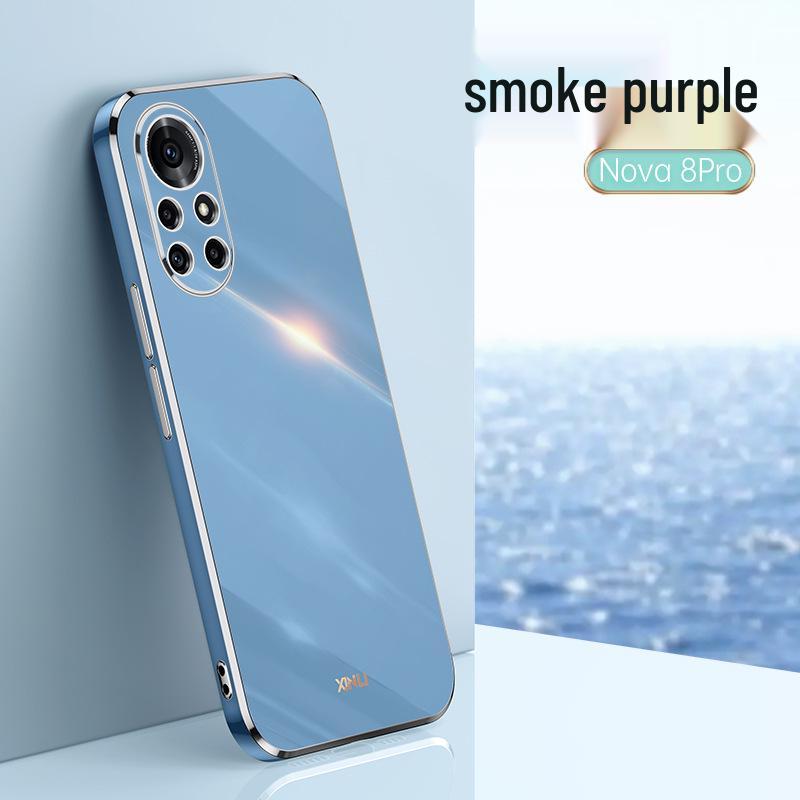 Soft silicone protective cover for Huawei Honor V40, 9X, and 30i. Electroplated with straight edges, anti-fall design.