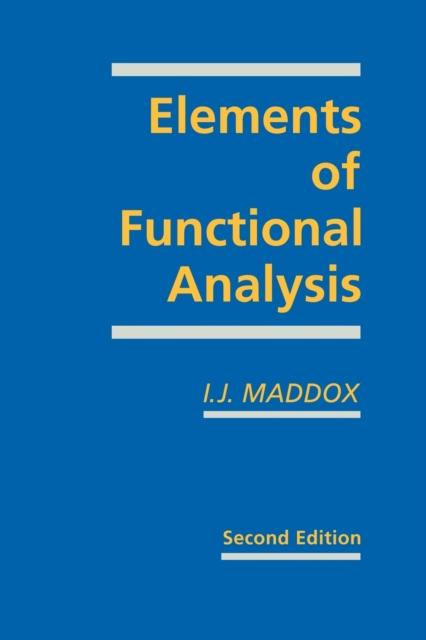 Kniha Elements of Functional Analysis