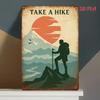 Tin Sign Take A Hike Vintage Outdoor Hiking Poster Metal Sign  Retro Rustic Cabin Wall Art Home Decor for Entrance Garage Bar