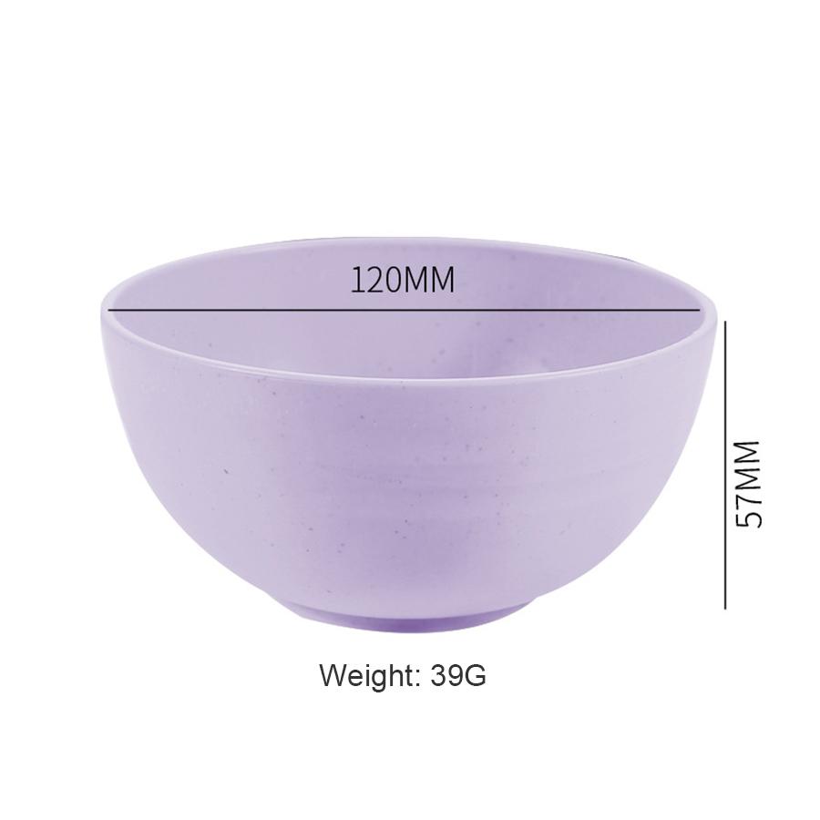 6 Inch Solid Color Plastic Bowl Salad Bowl Wheat Fiber Bowl Children Household Large Bowl Kitchen Supplies