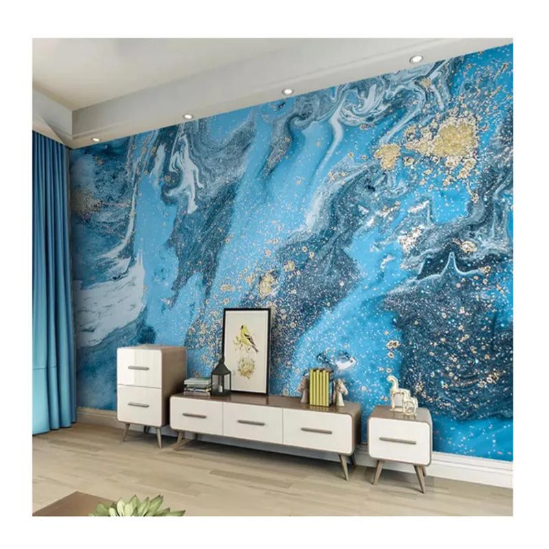 Modern Wallpaper Blue Abstract Marble Mural Wallpaper For Living Room Bedroom Wall Papers Home Decor