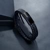 Stainless Steel Clasp Leather Braid Charm Feather Bracelet Fashion Bracelets for Men and Women