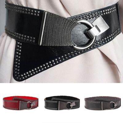 Buckle Classic Luxury Wide Belts Punk Rocker Waistband Stretch  Leather Corset Band