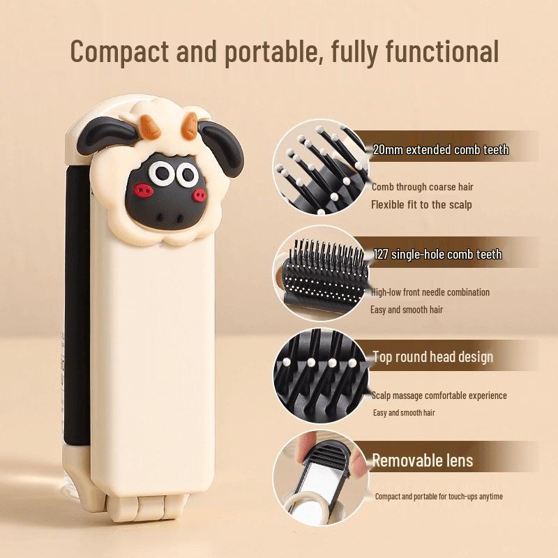 Shunfa Portable Folding Travel Mirror Comb