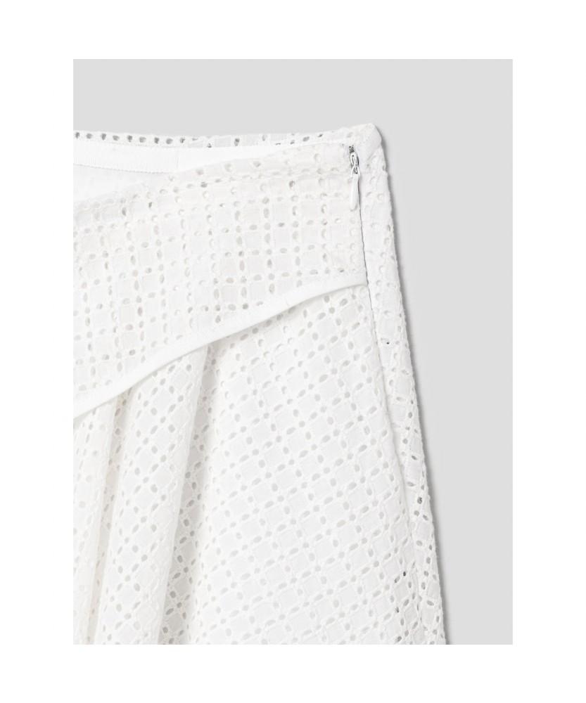 Anggae Eyelet Scarf Skirt White