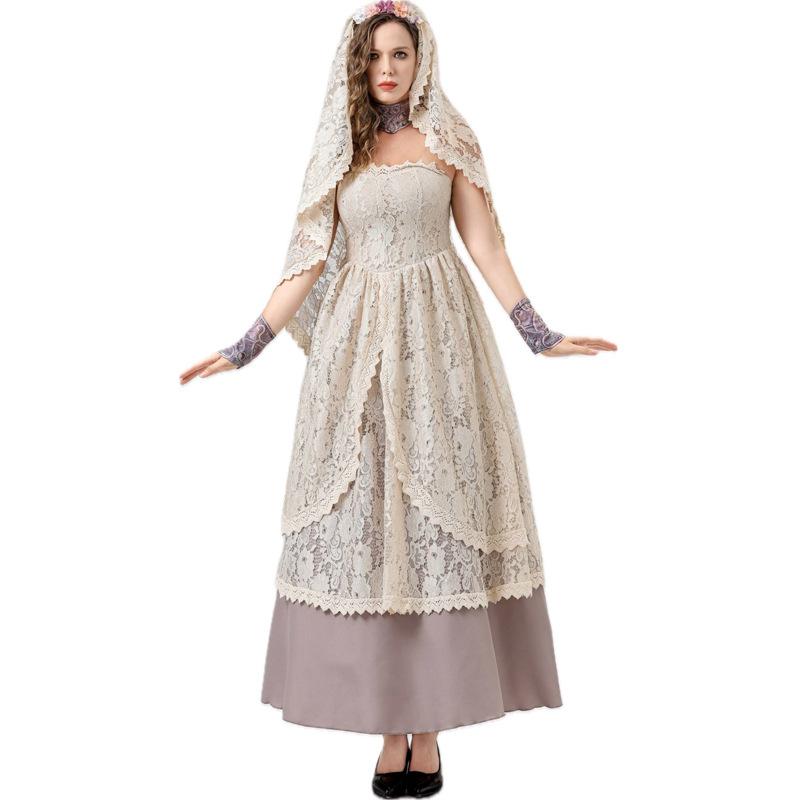 Cosplay European and American Halloween Renaissance Vintage Dress Dress Victorian Lace Dress