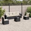 VidaXL Garden Lounge Set 7 Pcs with Cushions Black Braided Resin 3218806