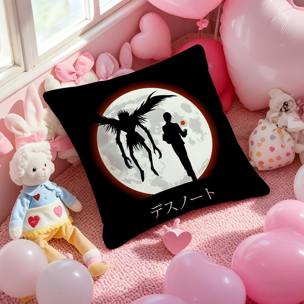 

D-Death N-Note Anime Cushion Cover Pattern Printed Pillowcase for Living Room Sofa Cushion Cover & Bedroom Decor 12x12Inch