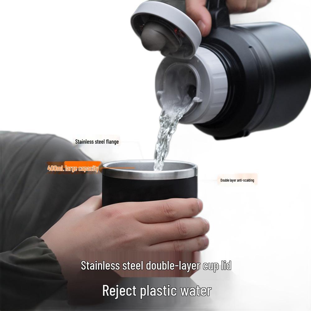 Supor Large Stainless Steel Portable Thermos Flask, Ideal for Outdoor, Household, and Travel Use
