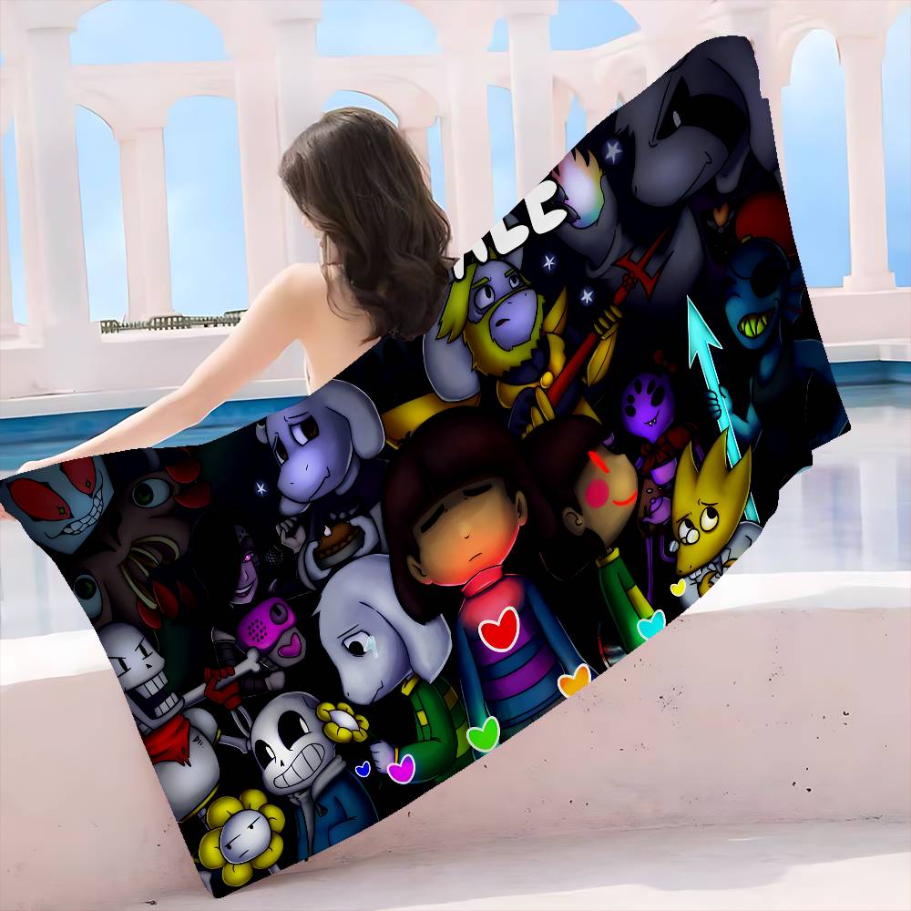 Anime Designs Game Undertale Microfiber Printed Beach Towel Mountain Climbing Yoga Beach Swimming Running Absorbent Soft Towel