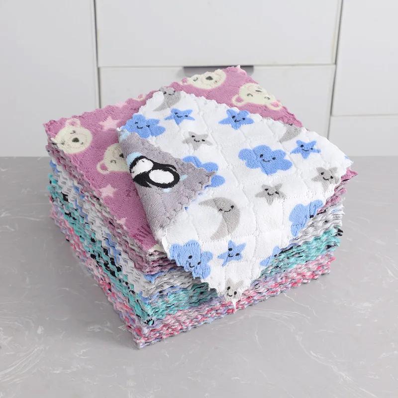10pcs Microfiber Cleaning Cloth Kitchen Towel Set Dish Towel for Kitchen Items Household Tools Dish Washing Cloth Absorbent Rags