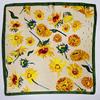 Small 70cm Sunflower Print Silk Satin Square Scarf for Women - Versatile and High-End Accessory