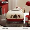 Paper Towel Box with High Level Aesthetic Design Spring Shaped Tabletop Paper Towel Box Hand Operated Lucky Cat Paper Towel Box