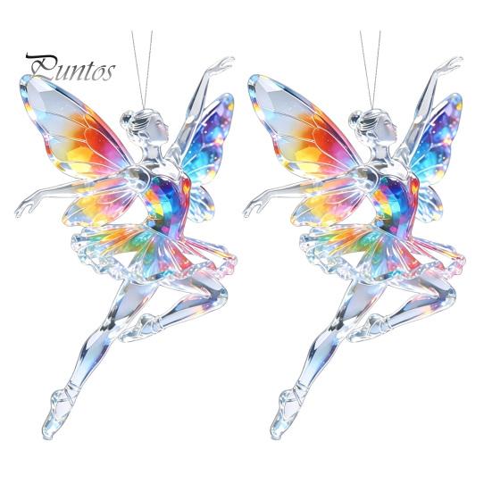 Festive Party Supplies 2Pcs Glitter Ballet Girl Keychain, 2D Acrylic Hanging Pendant for Bag Backpack, Sparkling Ornaments Trees Dancer Car