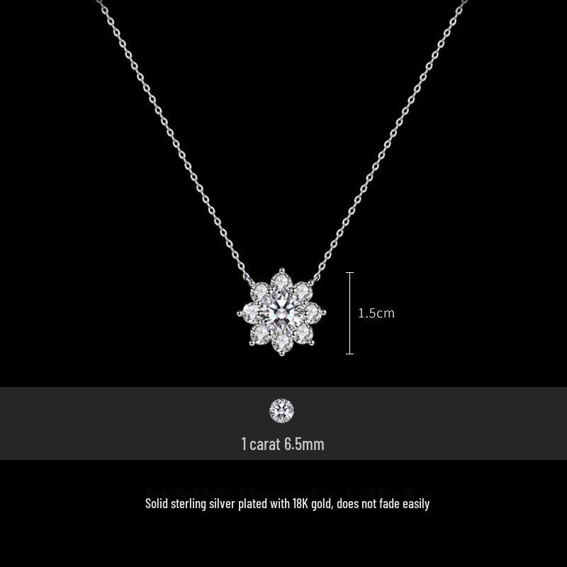 Kuaishou Douyin Sunflower Moissanite Women's Luxury Necklace Pendant