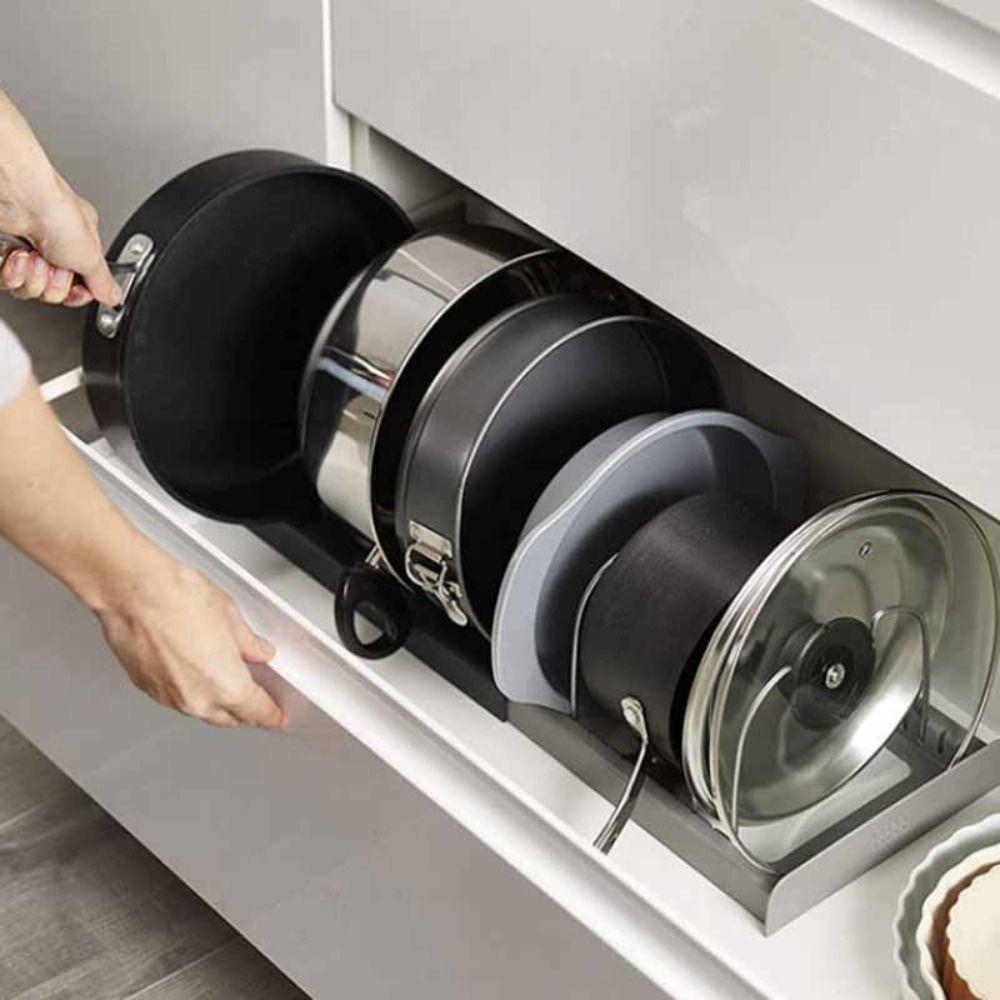Expandable Pot Lid Holder Stainless Steel Cookware Dish Rack Kitchenware Storage Rack  Kitchen