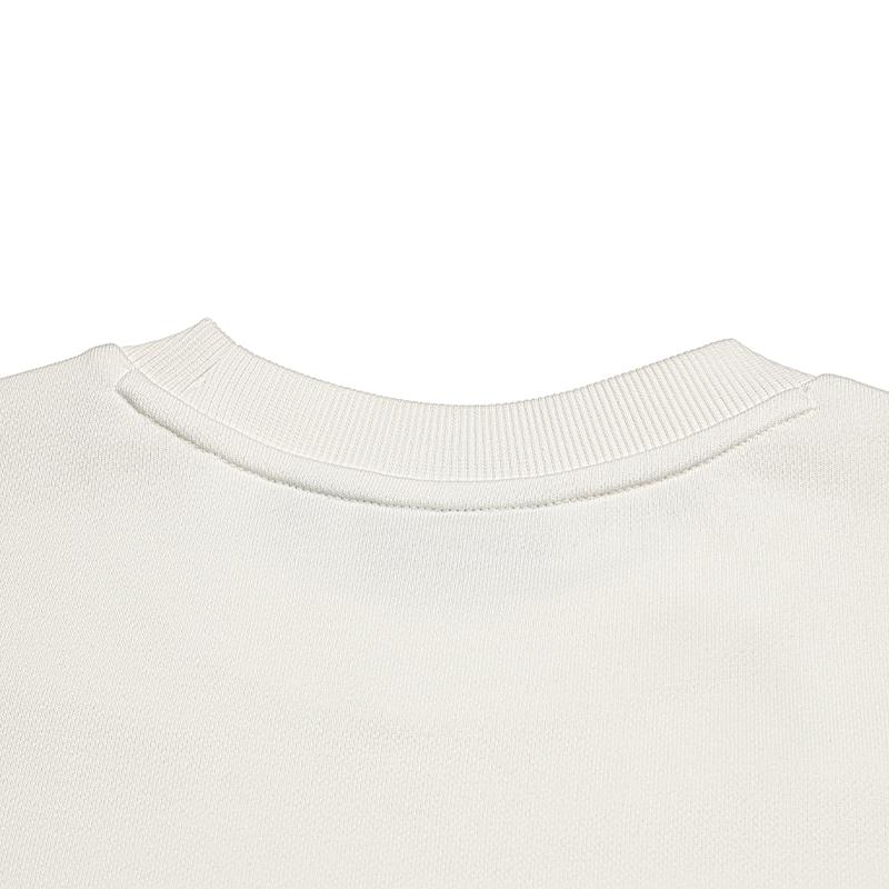 FILA Original Double Logo Solid Color Crew Neck Long Sleeve Sweatshirt Unisex sweatshirt F51U639201FWT